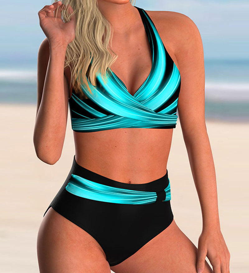 Liliane - Ensemble de Bikini avec Décolleté Croisé et Imprimé