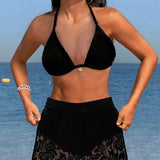 Adélaïde - Ensemble de bikini élégant en dentelle unie