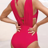 Albane - Maillot de Bain Sculptant de Luxe avec Décolleté en V Profond