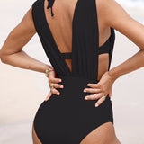 Albane - Maillot de Bain Sculptant de Luxe avec Décolleté en V Profond