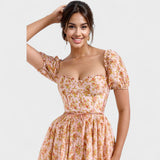 Valentine - Robe Florale Corail