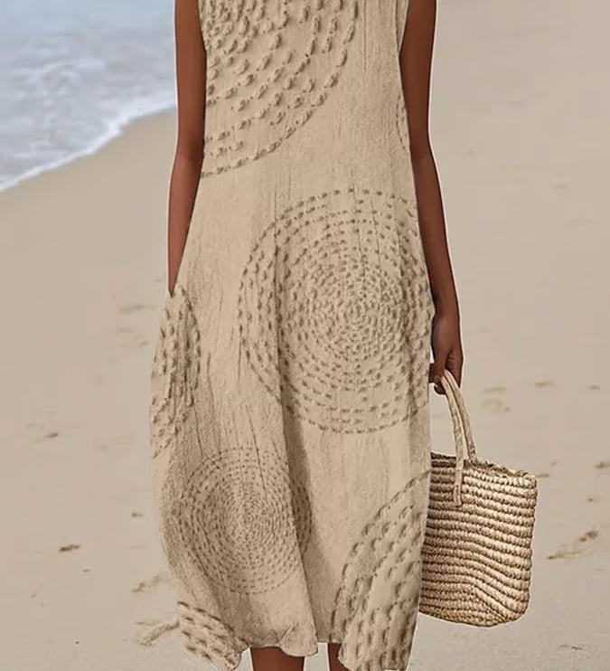 Anaïs - Robe Maxi Sans Manches Texturée