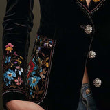 Apolline - Blazer Brodé Fleurs Multicolore