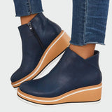 Octavie - Bottines orthopédiques en cuir à plateforme