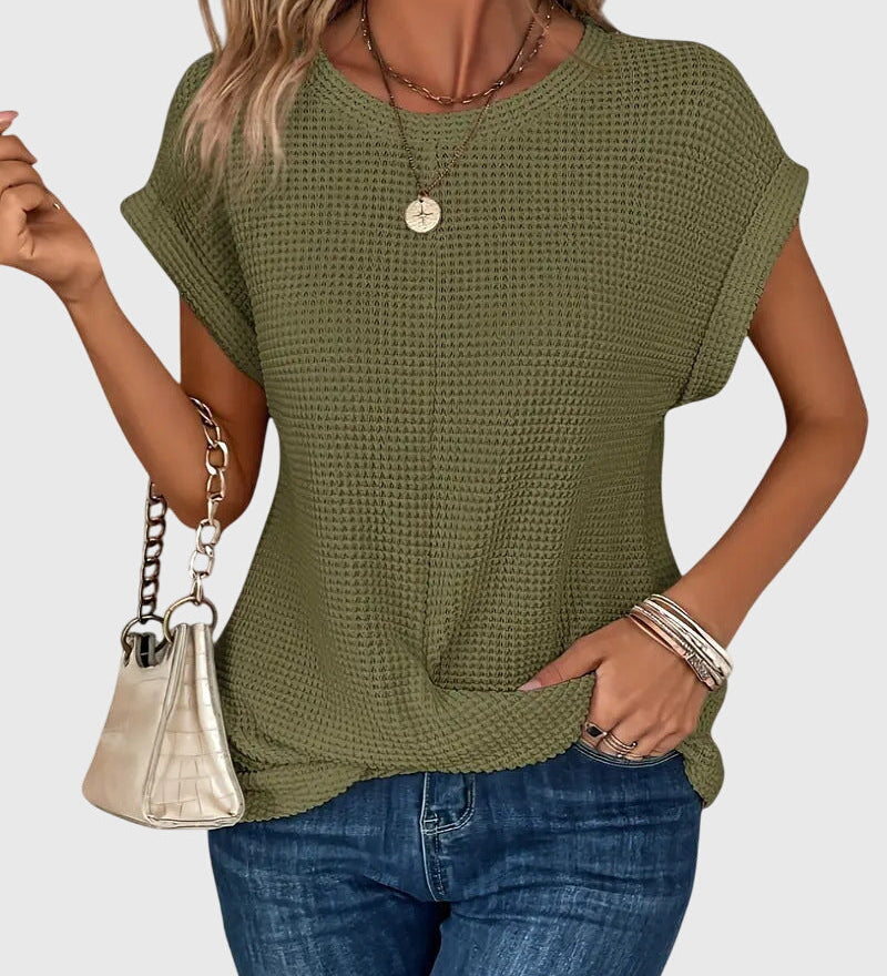 Isa - Blouse Élégante avec Col Rond