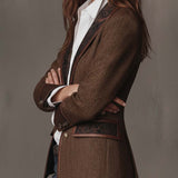 Gisèle - Blazer avec Insertion Imprimée en Chevron