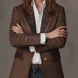 Gisèle - Blazer avec Insertion Imprimée en Chevron