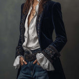 Athénaïs - Long Manteau Vintage Bleu Marine