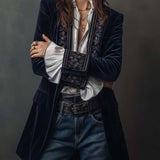 Athénaïs - Long Manteau Vintage Bleu Marine