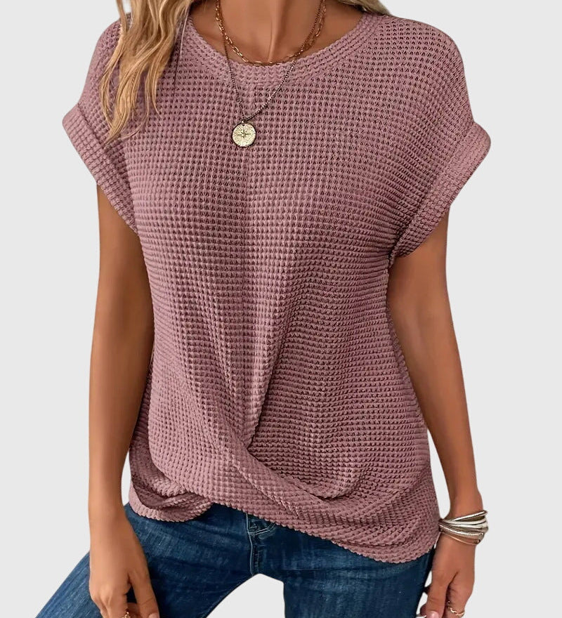 Isa - Blouse Élégante avec Col Rond