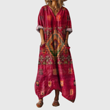 Angéline - Robe Maxi Souple à Imprimé Coloré