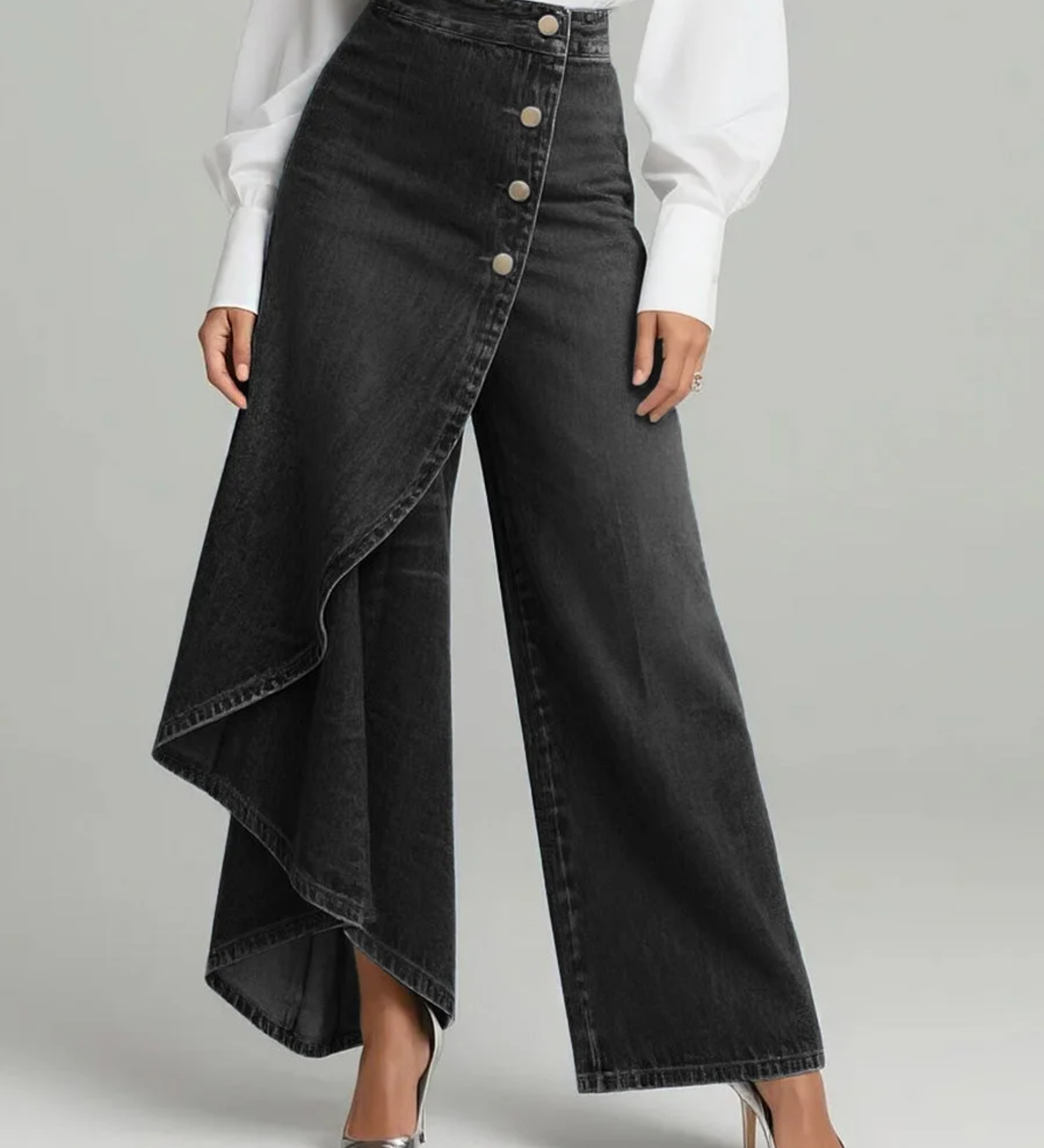 Louna - Pantalons en Denim Enveloppants