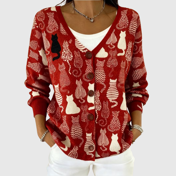 Karine - Cardigan boutonné en maille