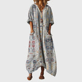 Lucienne - Robe Maxi Souple à Imprimé Coloré