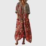 Claudine - Robe Maxi Souple à Imprimé Coloré