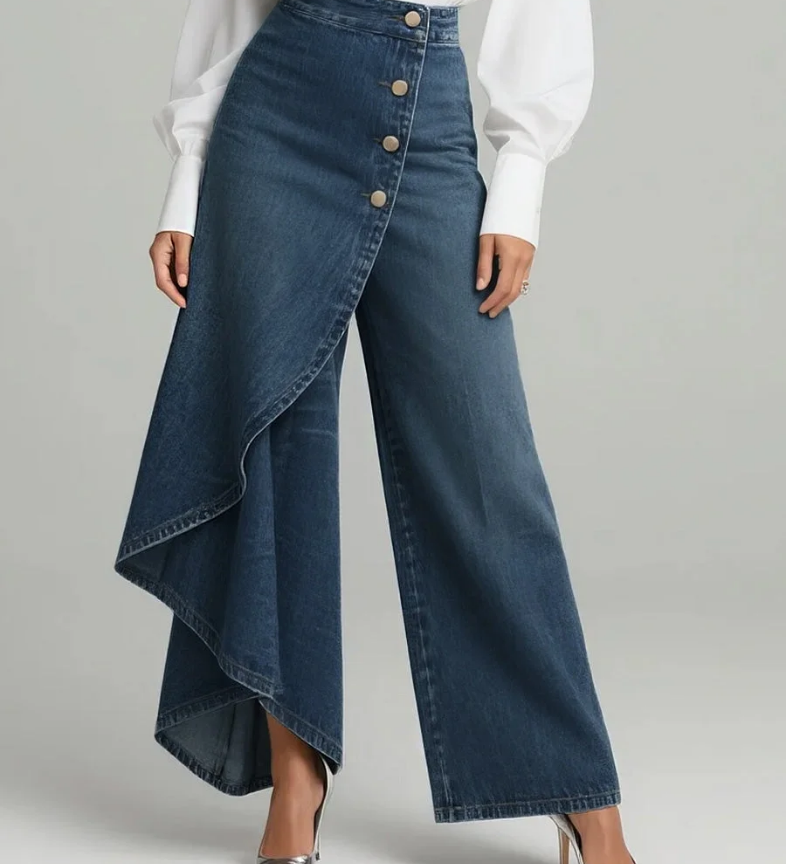 Louna - Pantalons en Denim Enveloppants