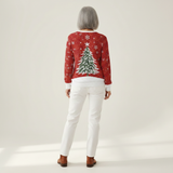 Sixtine - Pull de Noël rouge à sapin