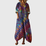 Simone - Robe Maxi Souple à Imprimé Coloré