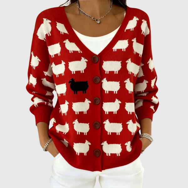 Irène - Cardigan boutonné en maille