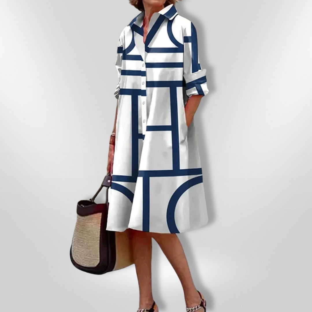 Hélène - Robe Midi Géométrique