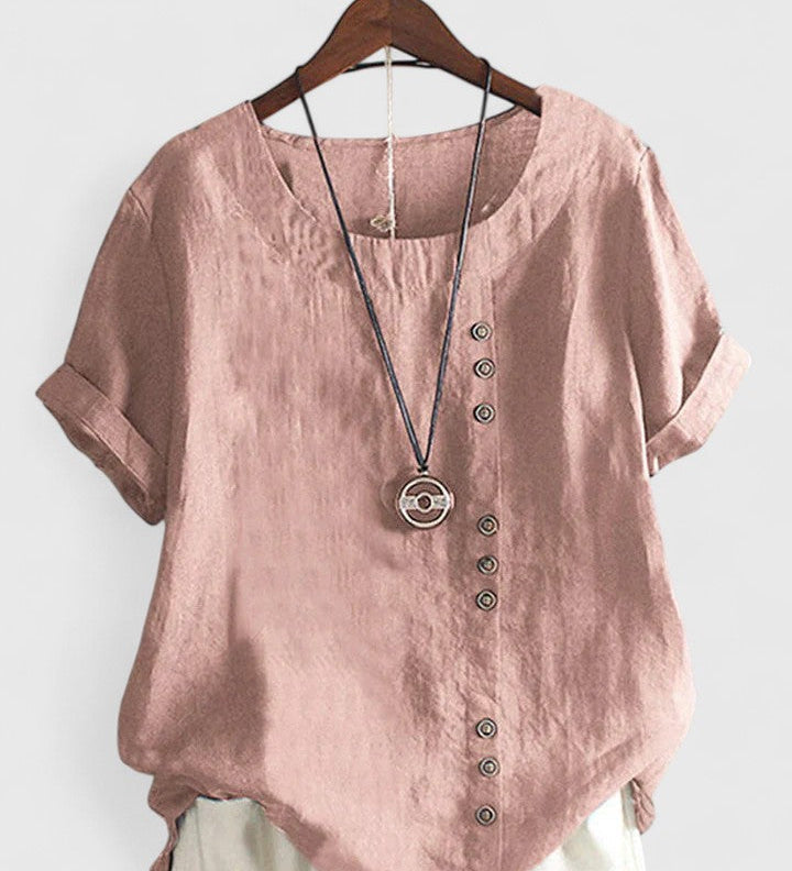 Elisavie - Blouse Confortable à Manches Courtes