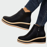 Octavie - Bottines orthopédiques en cuir à plateforme