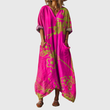 Odette - Robe Maxi Souple à Imprimé Coloré