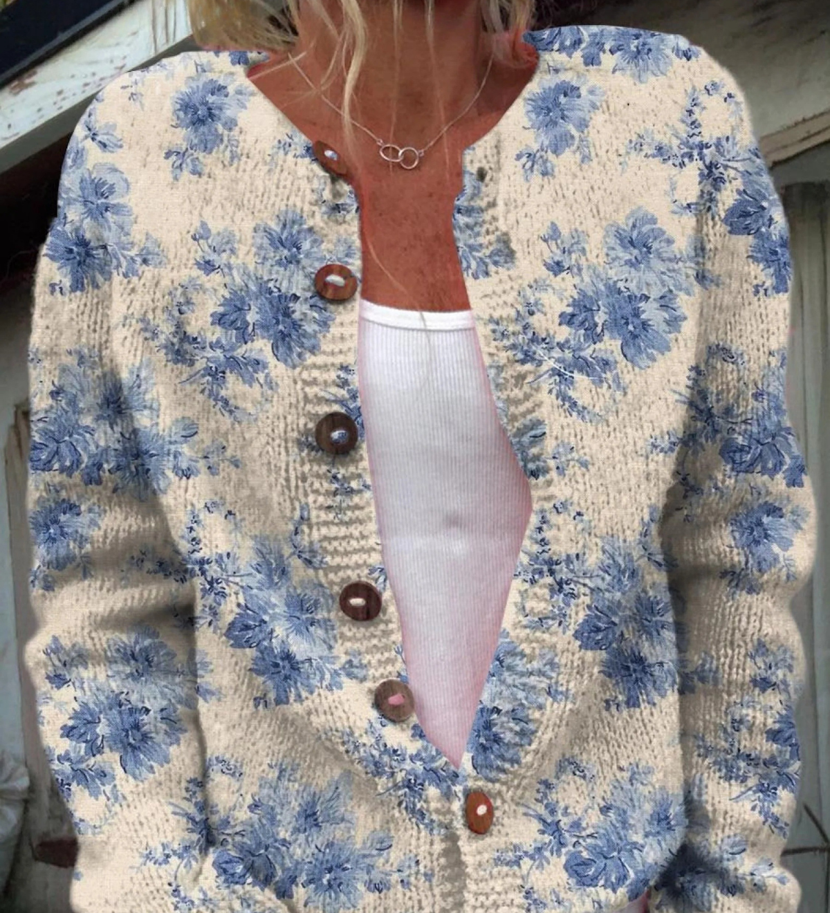 Noémie - Cardigan à imprimé floral et boutons