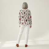 Colette - Pull de Noël blanc à sapins et boules