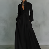 Béatrice - Robe Maxi en Lin Patchwork Col Montant