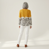 Livie - Pull jaune moutarde à pois