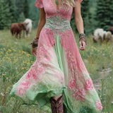 Serine - Robe Maxi Courte Fleurie