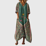 Ambre - Robe Maxi Souple à Imprimé Coloré