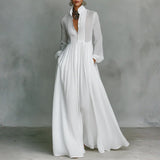 Béatrice - Robe Maxi en Lin Patchwork Col Montant