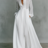 Béatrice - Robe Maxi en Lin Patchwork Col Montant