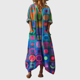 Huguette - Robe Maxi Souple à Imprimé Coloré