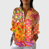 Marine - Blouse imprimée légère et colorée