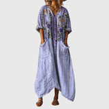 Annick - Robe Maxi Souple à Imprimé Coloré