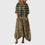 Adrienne - Robe Maxi Souple à Imprimé Coloré