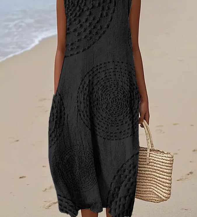 Anaïs - Robe Maxi Sans Manches Texturée