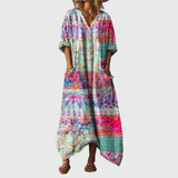 Yvette - Robe Maxi Souple à Imprimé Coloré