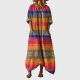 Célestine - Robe Maxi Souple à Imprimé Coloré