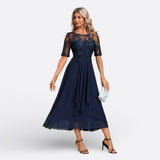Manon - Robe en Dentelle à Manches Courtes