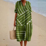 Eira - Robe Verte avec Motif Géométrique