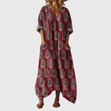 Léontine - Robe Maxi Souple à Imprimé Coloré