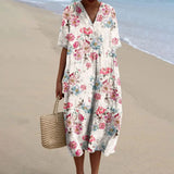 Sylvie - Robe Fleurie Vintage Style Lin