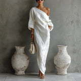 Mélanie - Robe maxi asymétrique, élégante et fluide