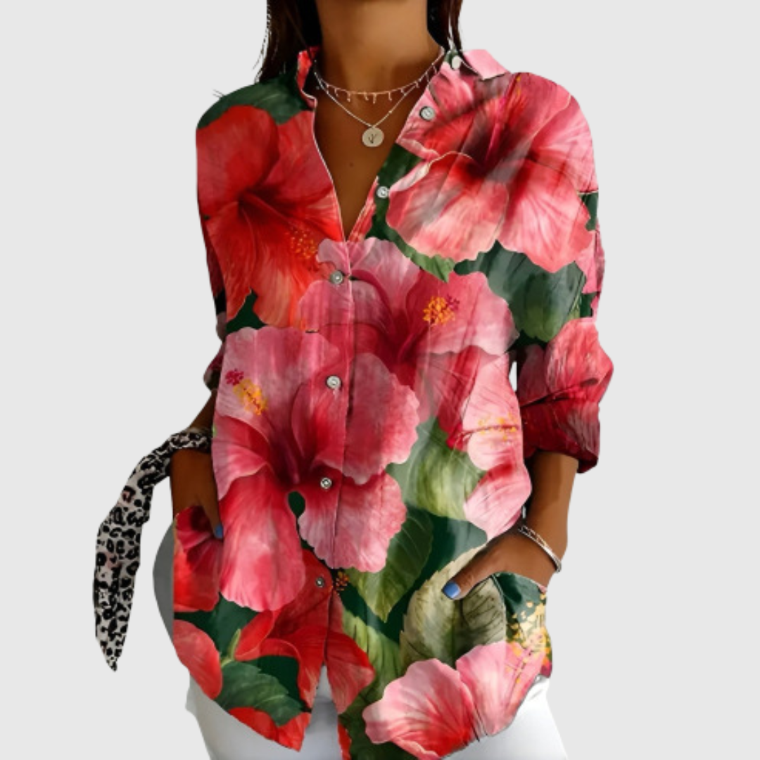 Marie - Blouse Florale Élégante