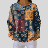 Angèle - Pull à imprimé floral ethnique