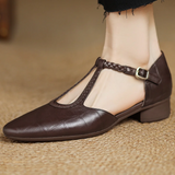 Élisabeth - Chaussures en cuir à bride et détail tressé